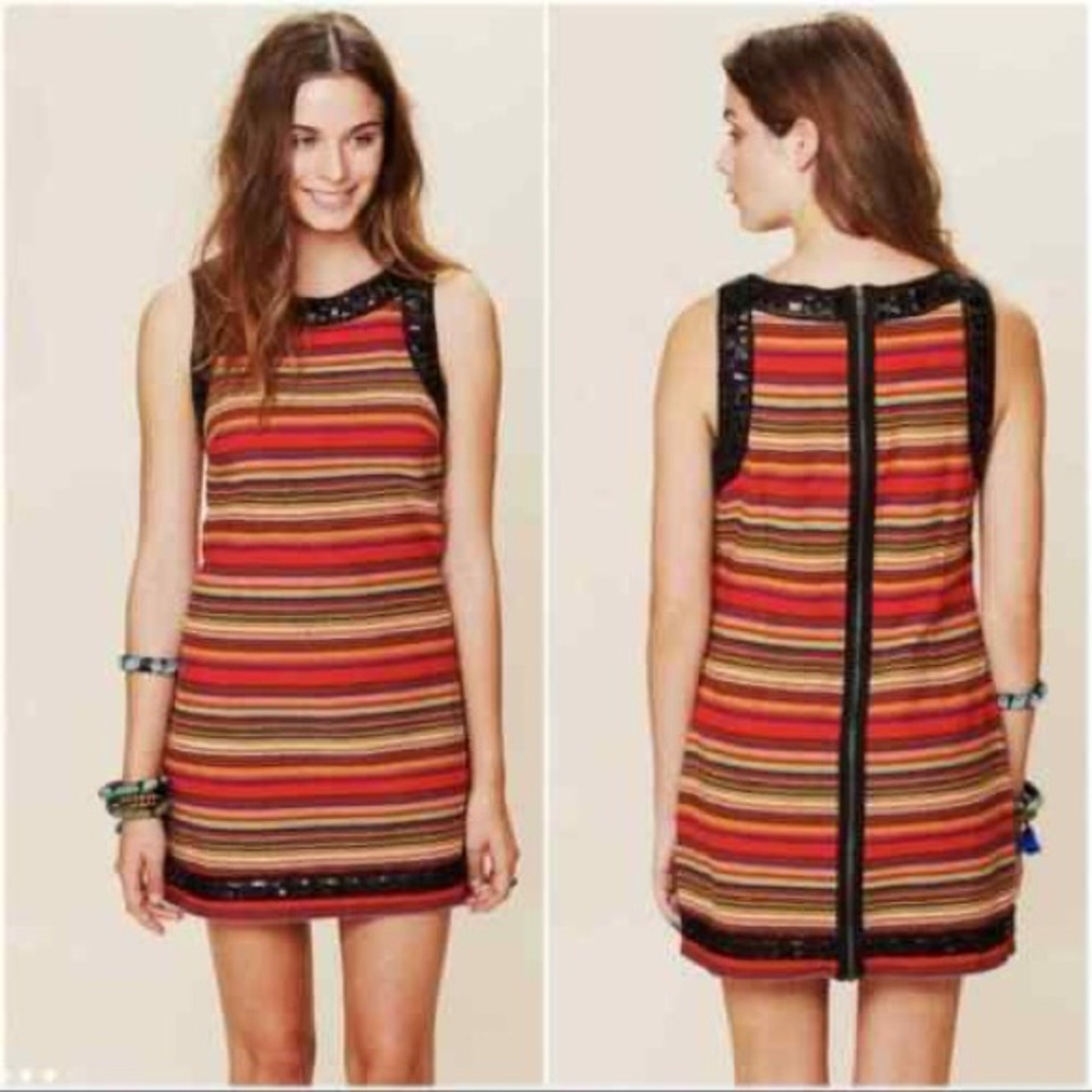Free People New Romantics Tapestry Shift Dress Size 10